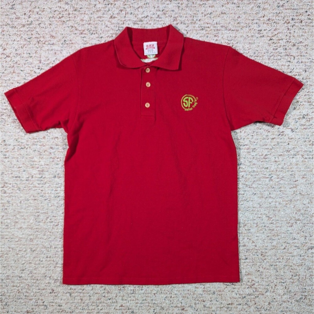 Señor Frogs Polo Shirt Red Puerto Vallarta Mens Large Embroidered Original Store
